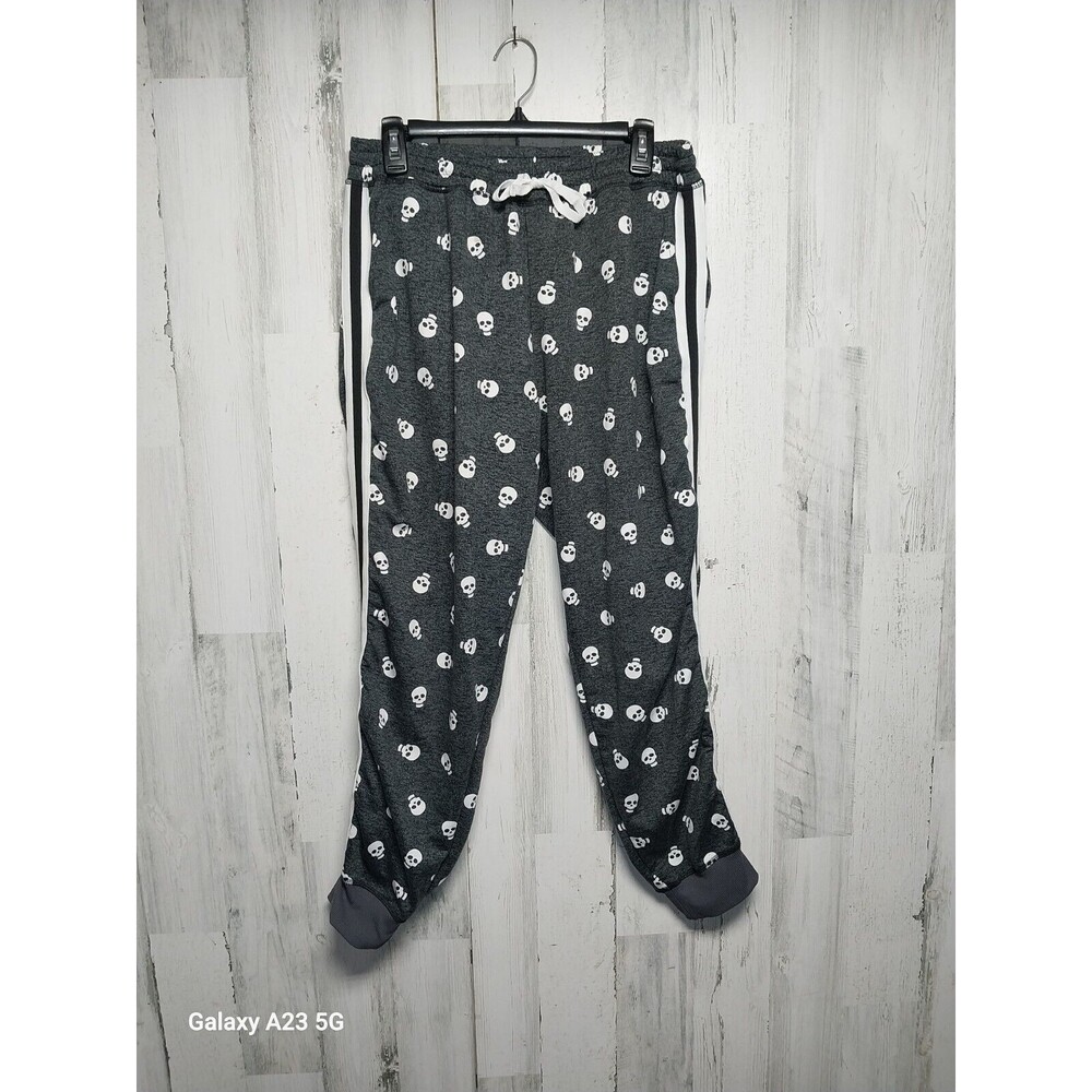 Lularoe Women's XL Gray Skull Print Jogger Side Stripes